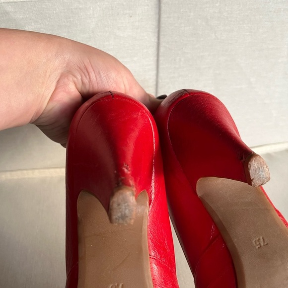 Red vintage Leather heels Miz Mooze size 37 - Picture 5 of 6